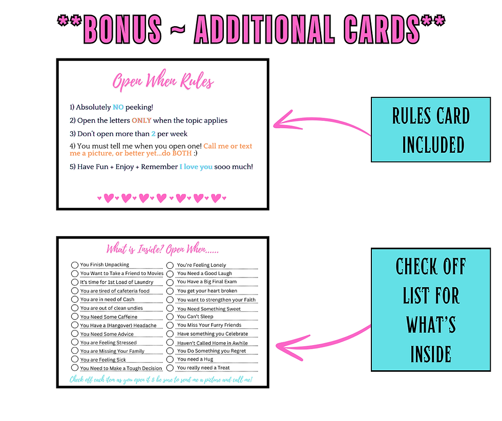 Thumbnail: Open When letters with inserts