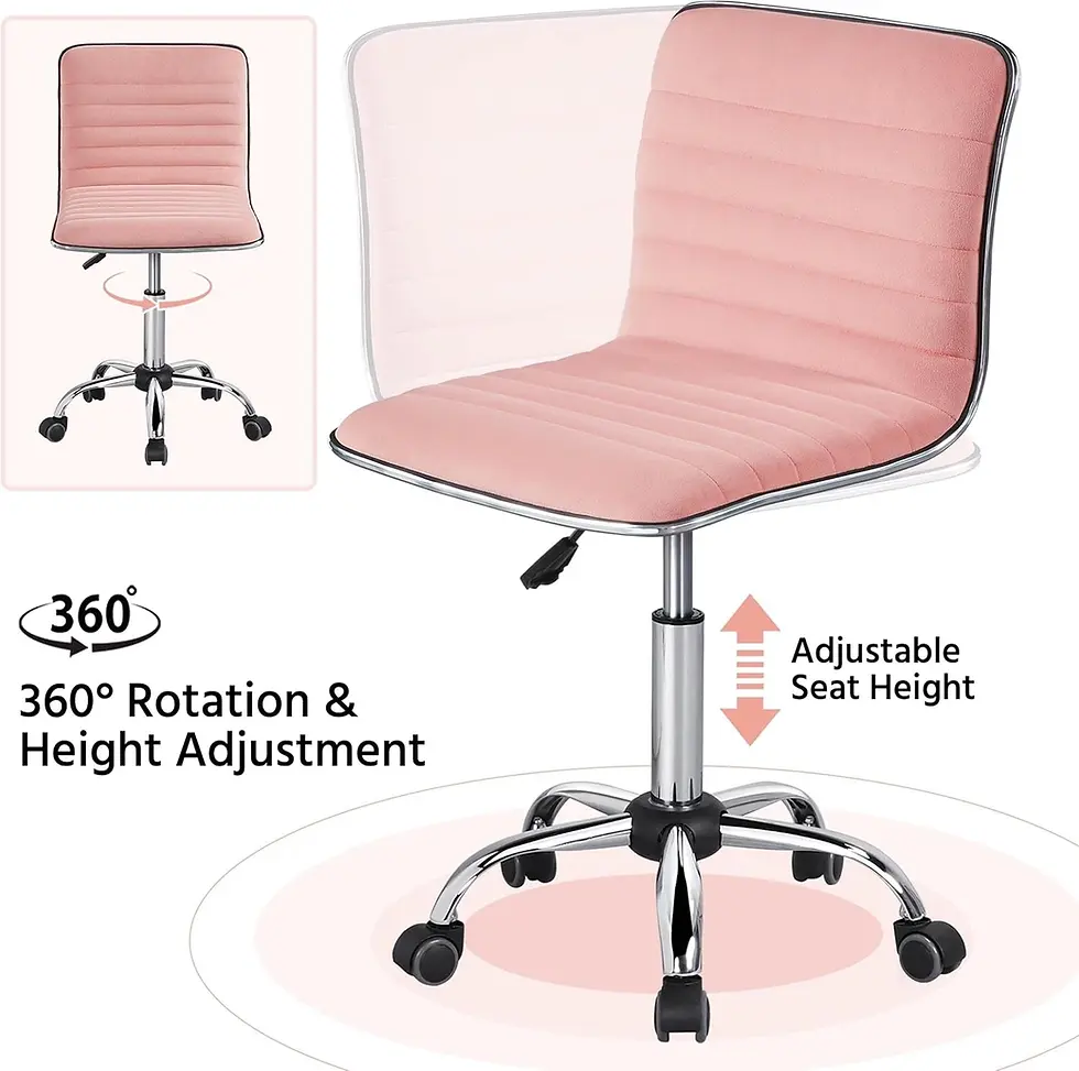 Thumbnail: Pink Velvet Swivel Task Chair