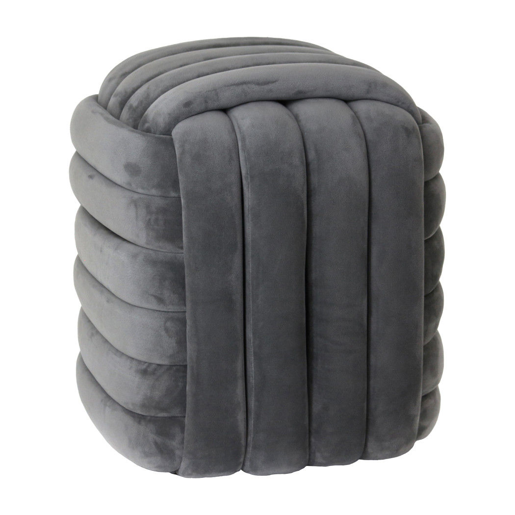 Velvet Cube Knot Ottoman