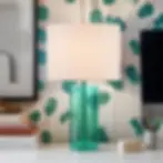 Blue glass table lamp