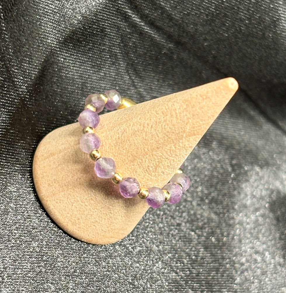 Thumbnail: Light Amethyst Faceted Bead Ring - 12k Gold Filled