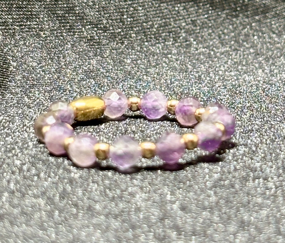Thumbnail: Light Amethyst Faceted Bead Ring - 12k Gold Filled
