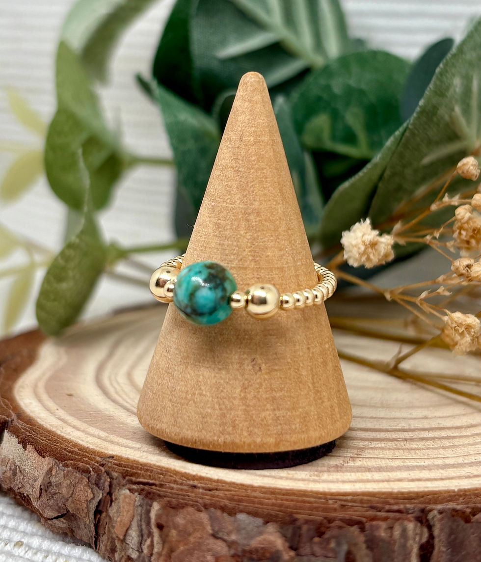 Thumbnail: Magnesite Bead Ring - 12k Gold Filled