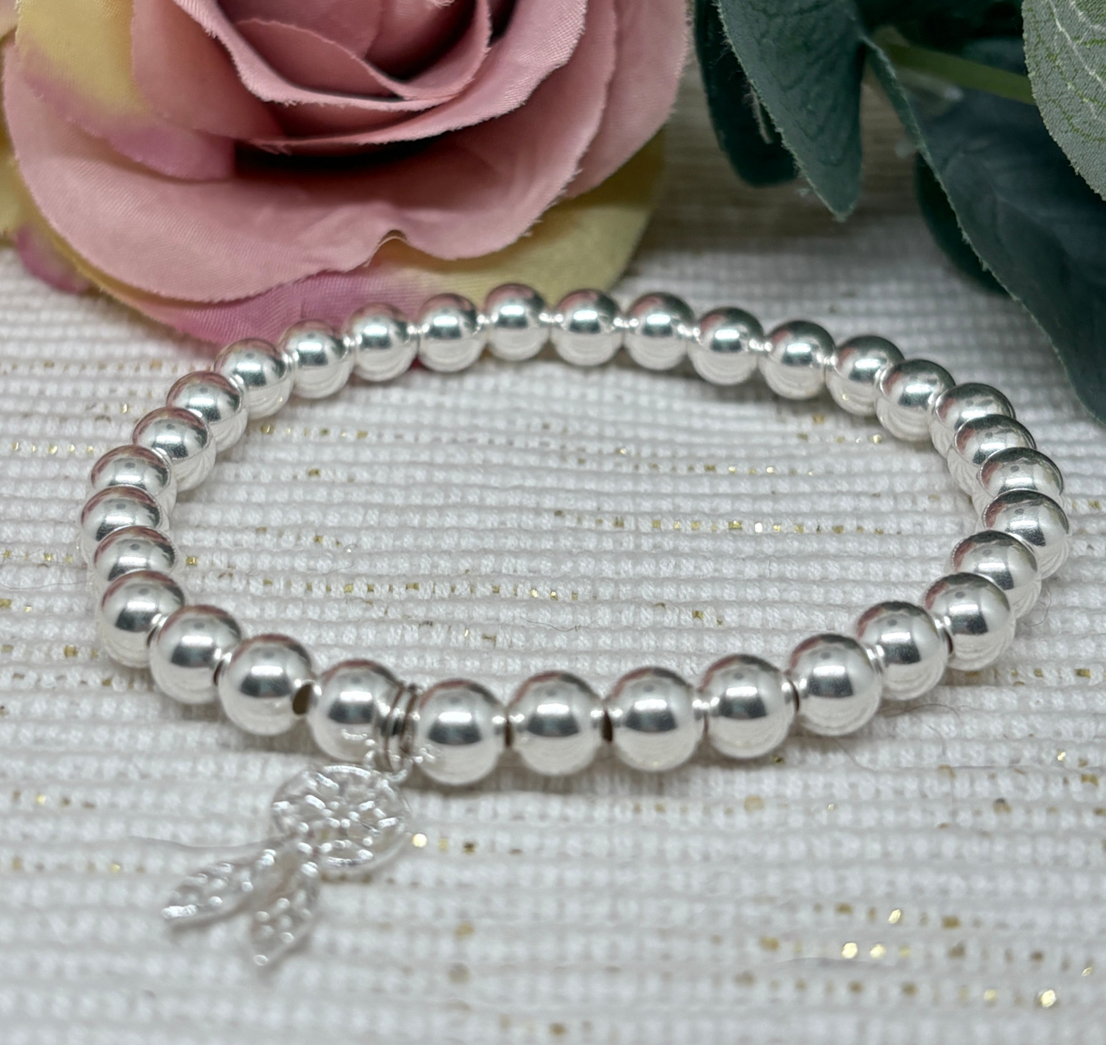 "Frankie" Round Bead, Dreamcatcher Charm Bracelet - 925 Sterling Silver