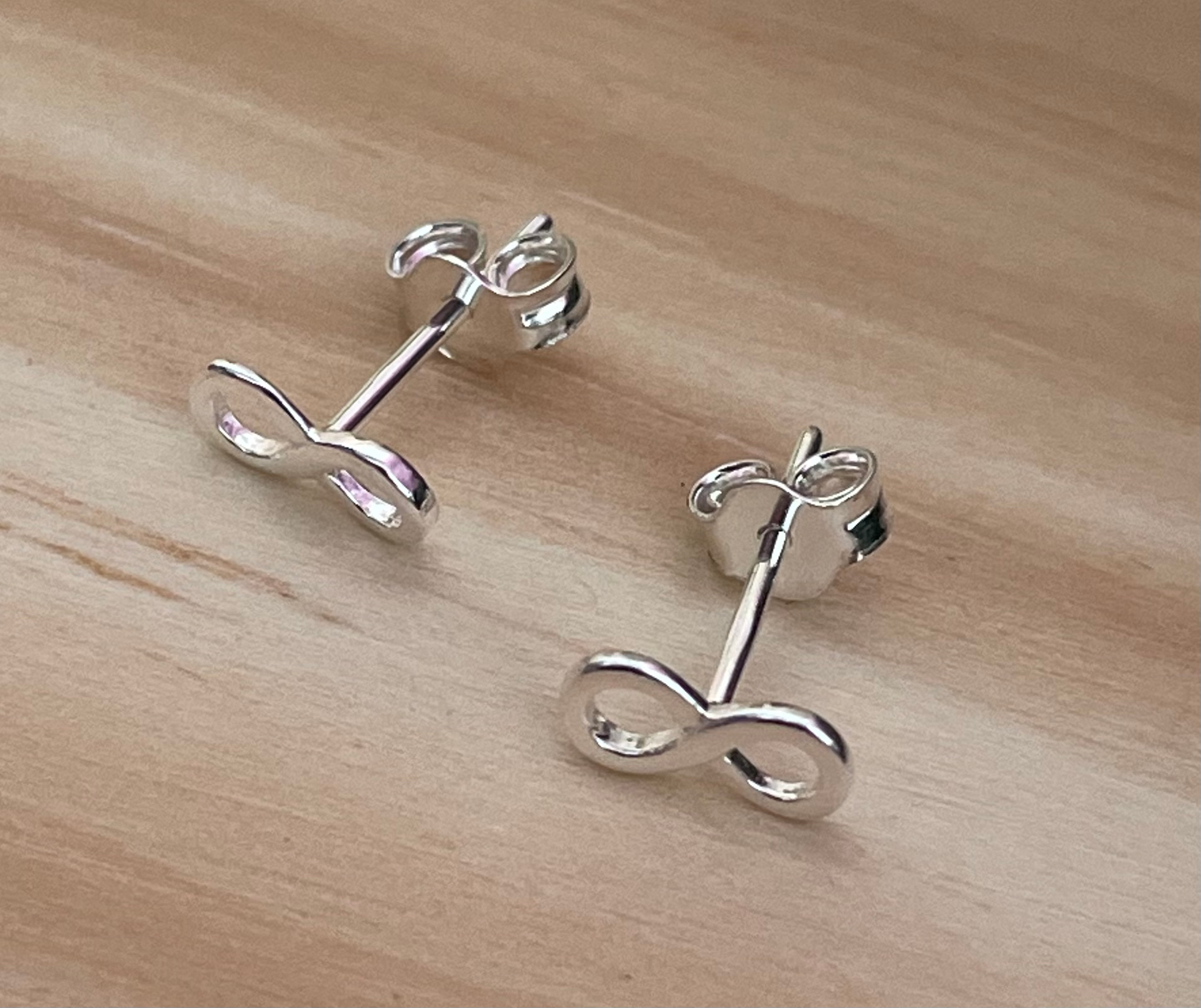 Flat Infinity Earrings - 925 Sterling Silver
