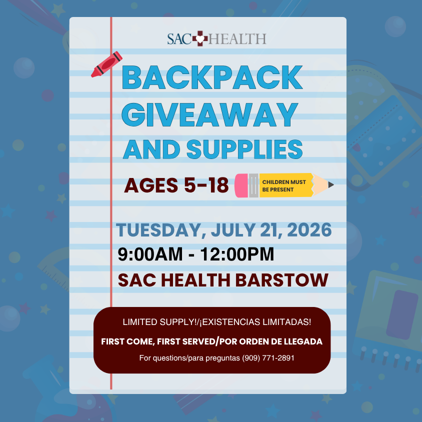 Barstow Backpack Giveaway and Supplies