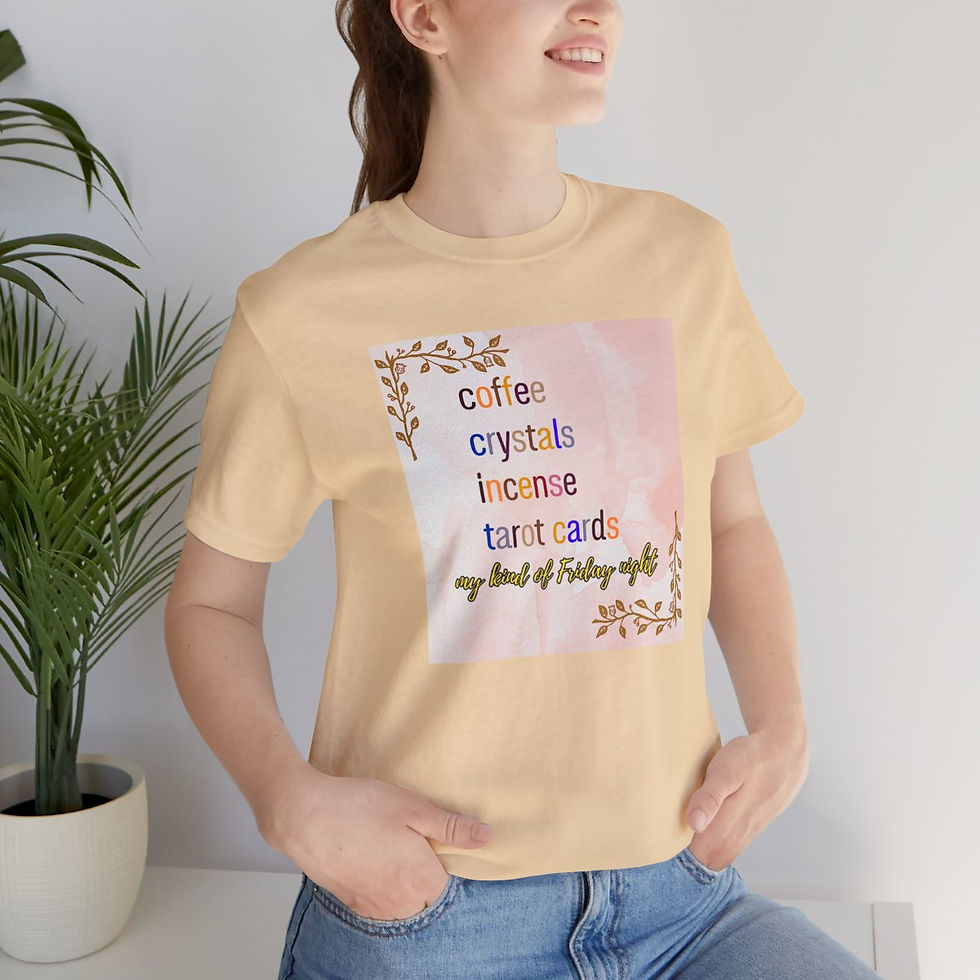 Thumbnail: Coffee Crystals Incense Tarot Friday Night tee shirt