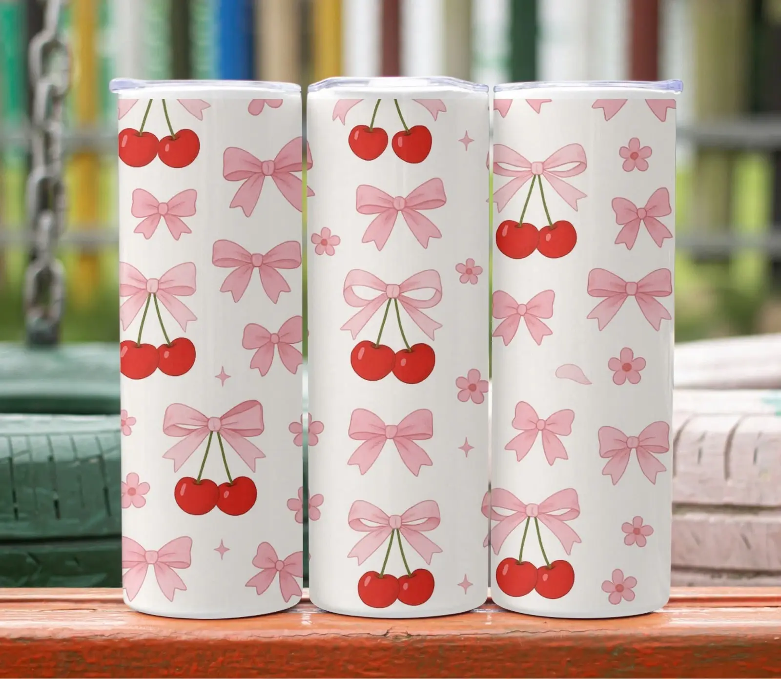 20oz Bow inspired tumbler. 13 bright designs available. Personalised name