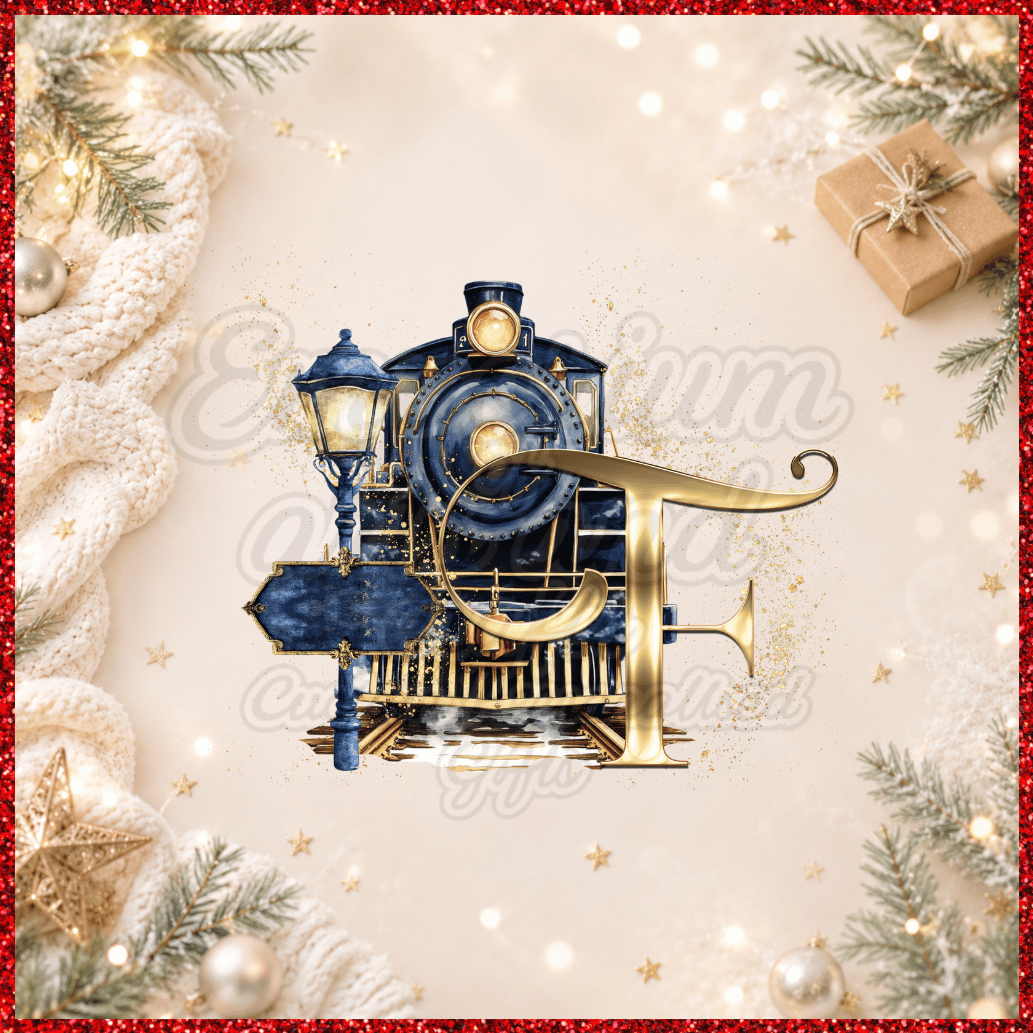 Personalised Initial Christmas Express Train Pyjamas – Blue