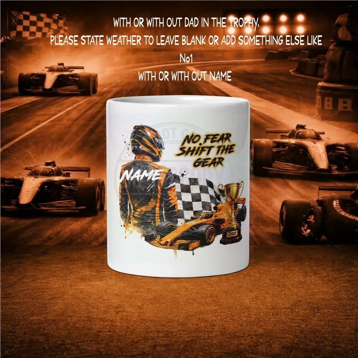 Personalised Race Driver Mug, Male Racer, 11oz mug, Multiple Colours name added