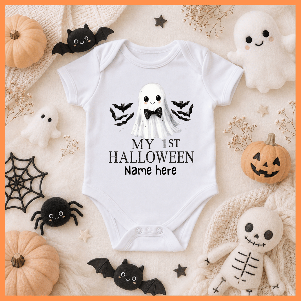 Personalised Baby Halloween Bodysuit – 100% Cotton 1st Halloween