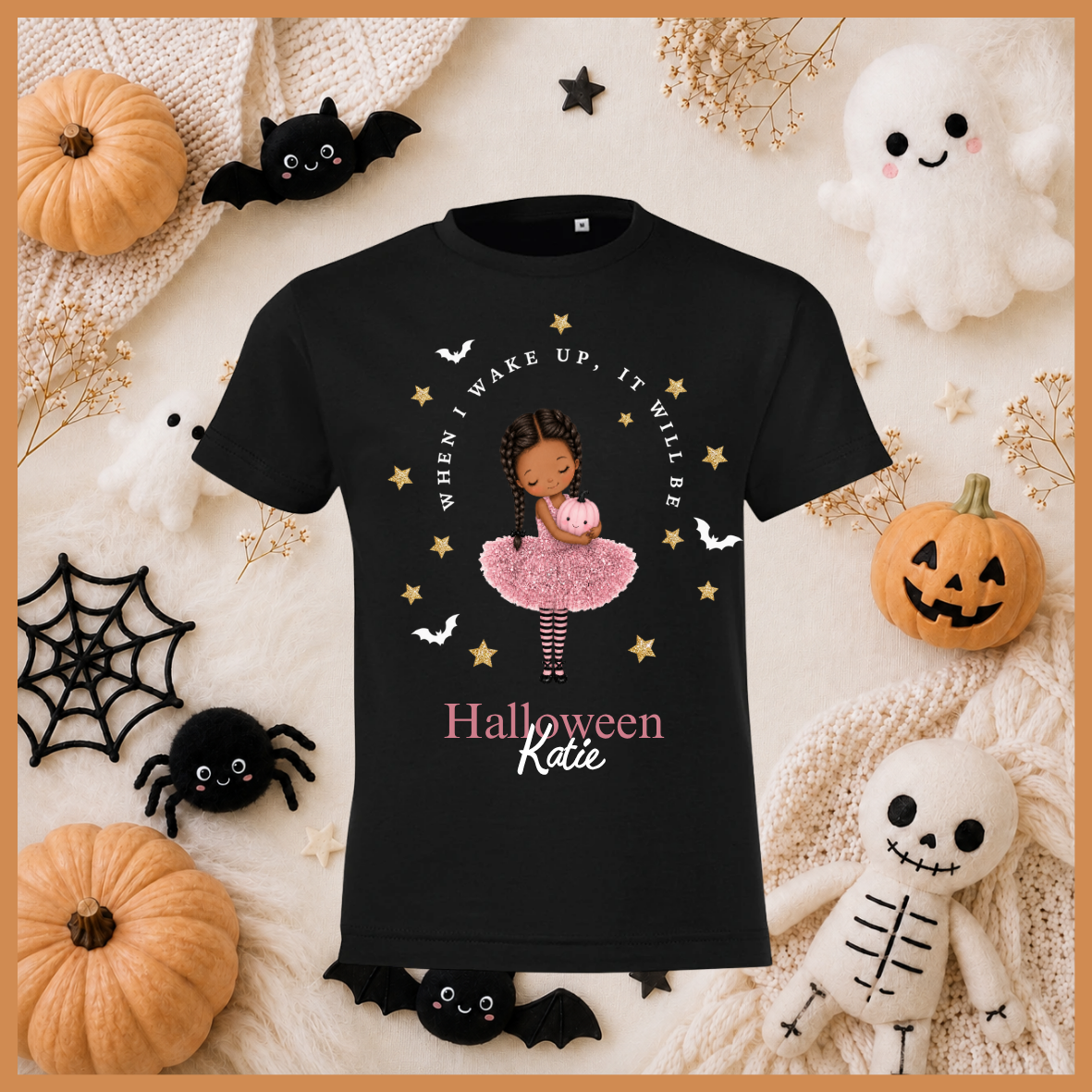 Personalised Children's When I Wake Up I Will Be Halloween T-Shirt