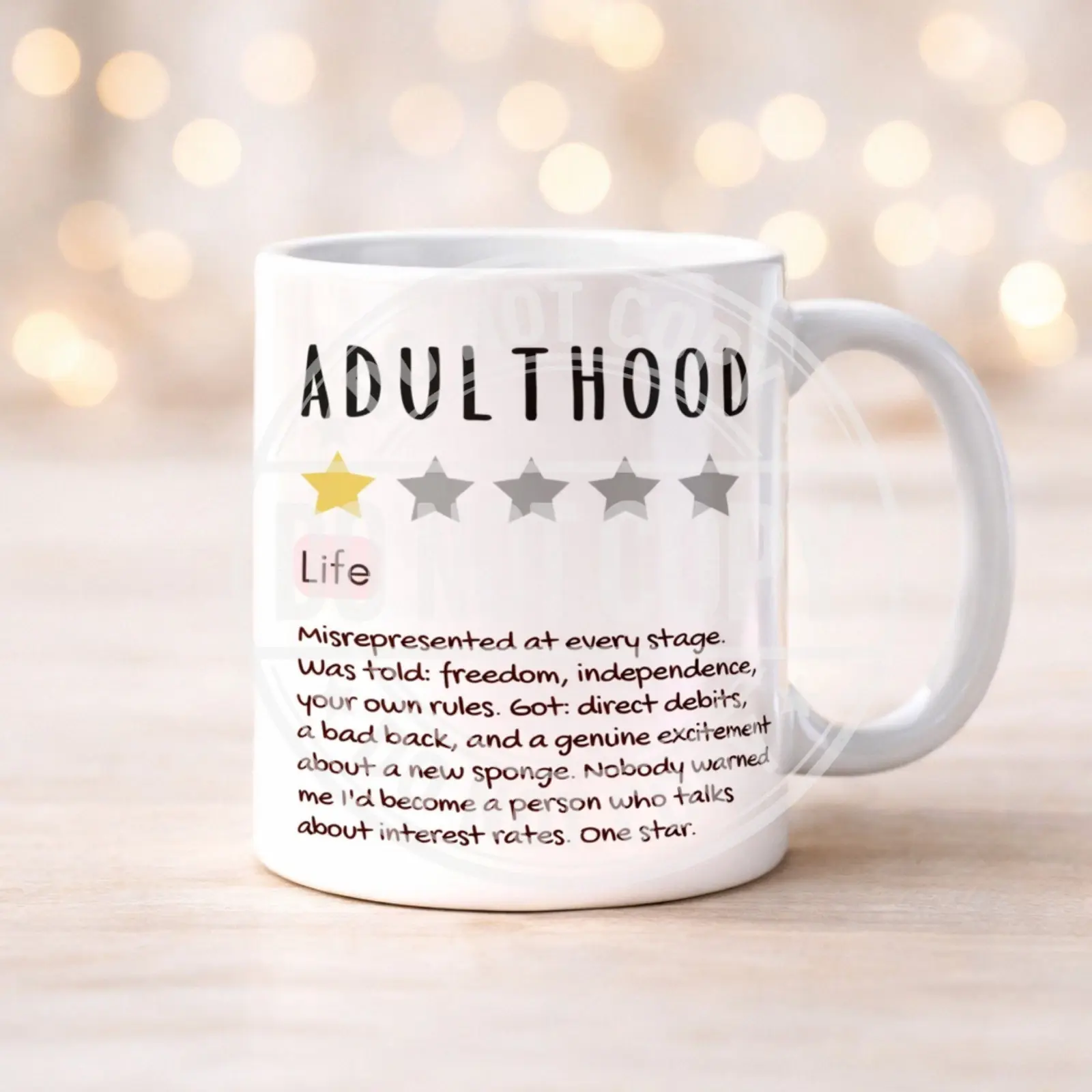 Funny Adulting Mug 11oz Custom Name 1 Star Rating Joke Gift 6 designs