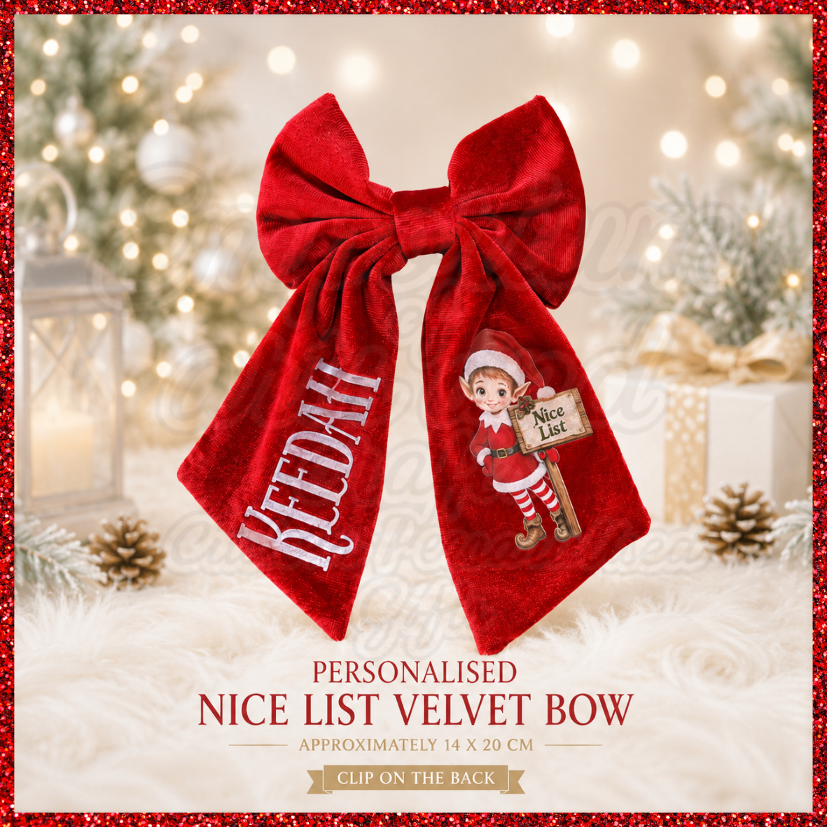 Personalised elf cushion set, story postcards and certificate inc.
