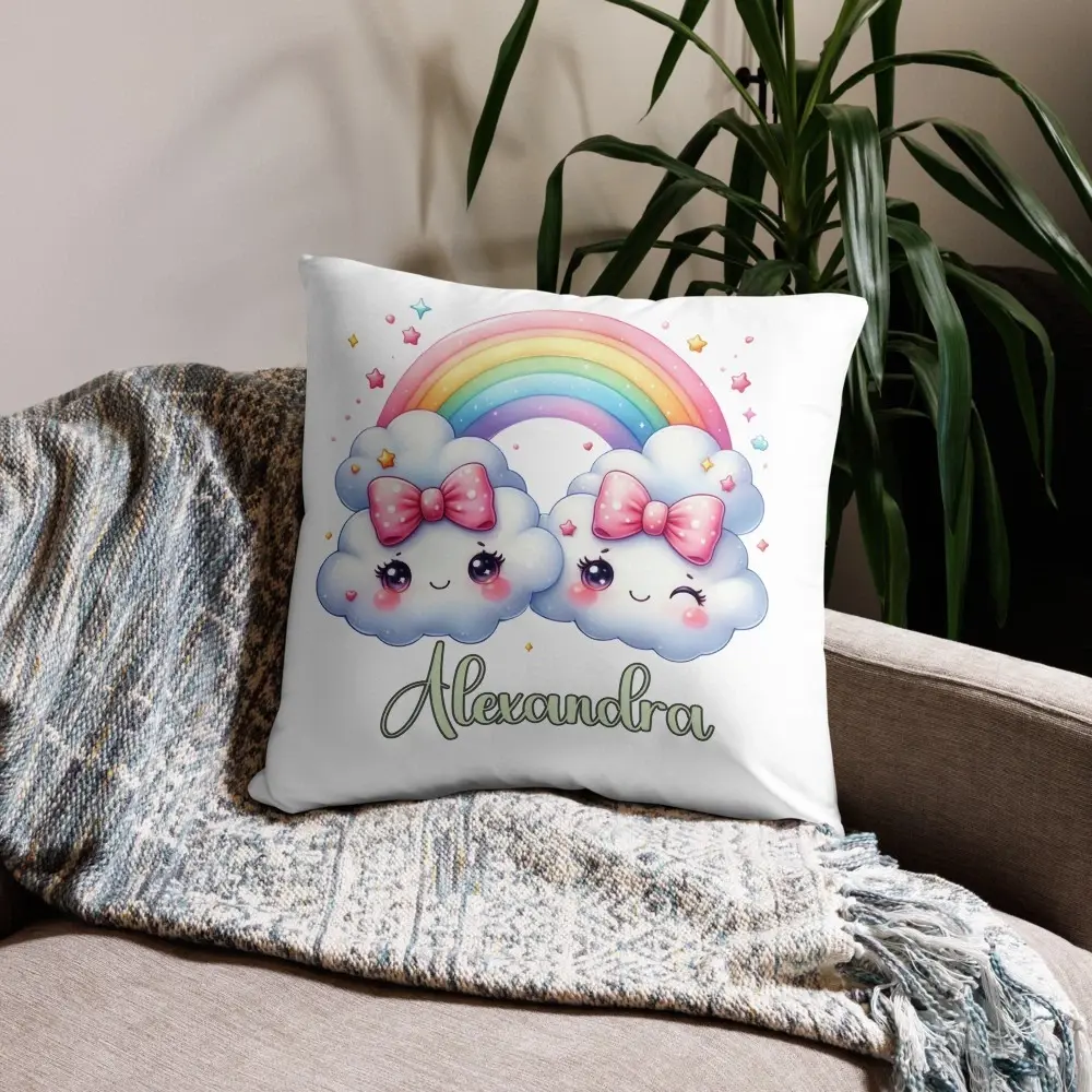 16x16inch Personalised rainbow Cushion any name added!!!