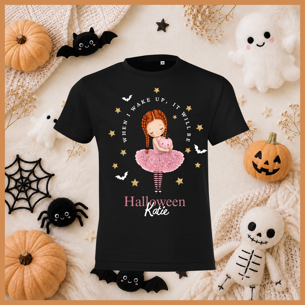 Personalised Children's When I Wake Up I Will Be Halloween T-Shirt