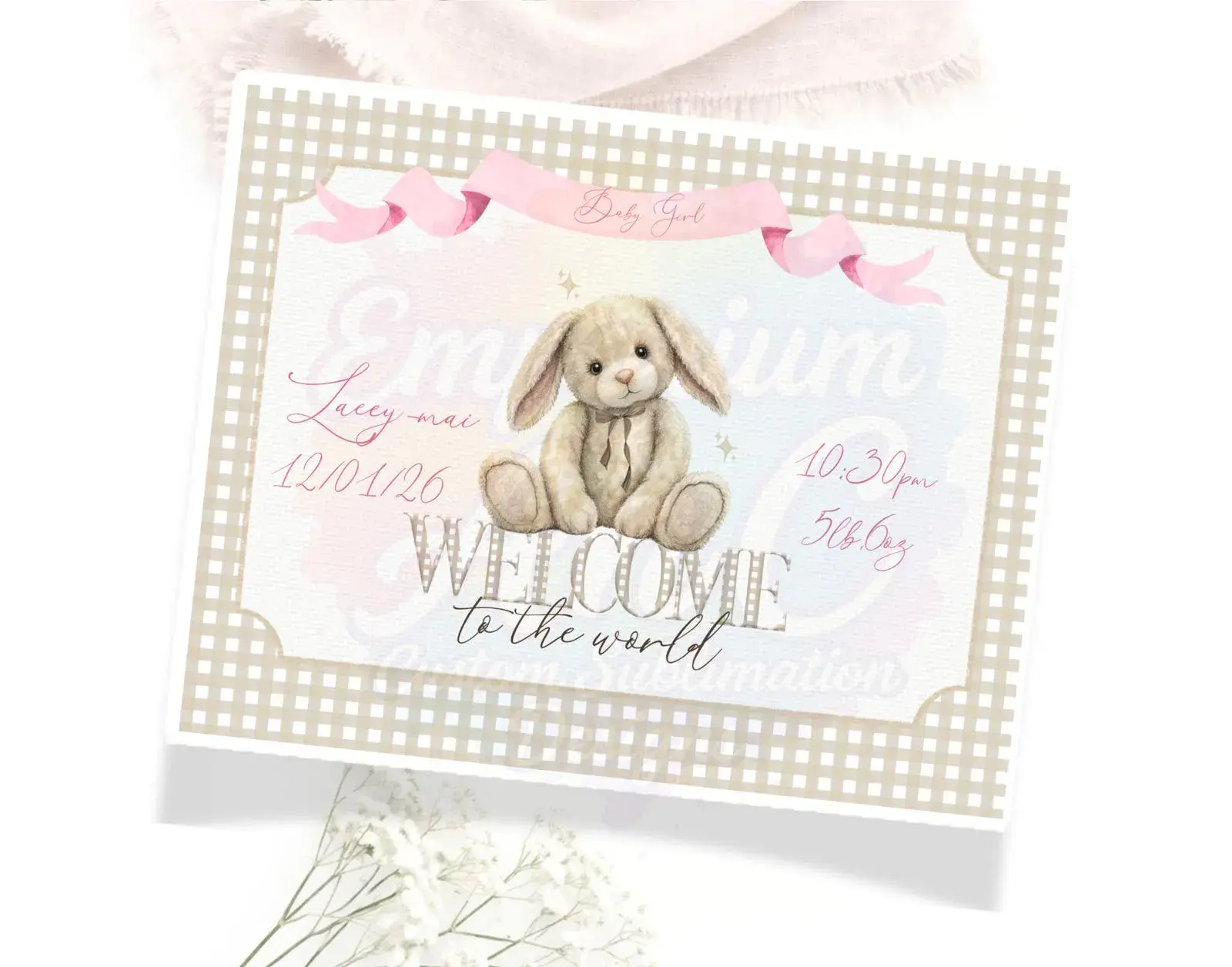 Magnetic closing new baby keepsake box