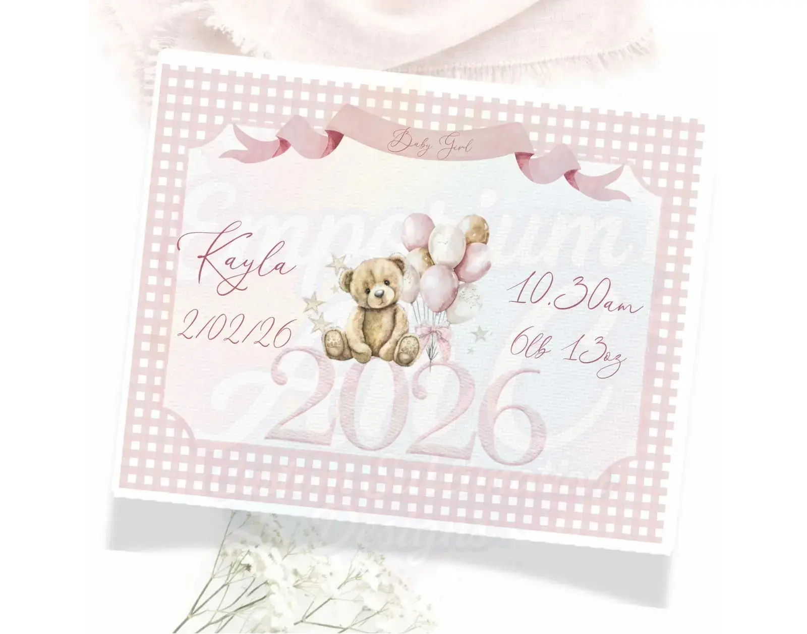 Magnetic closing new baby keepsake box