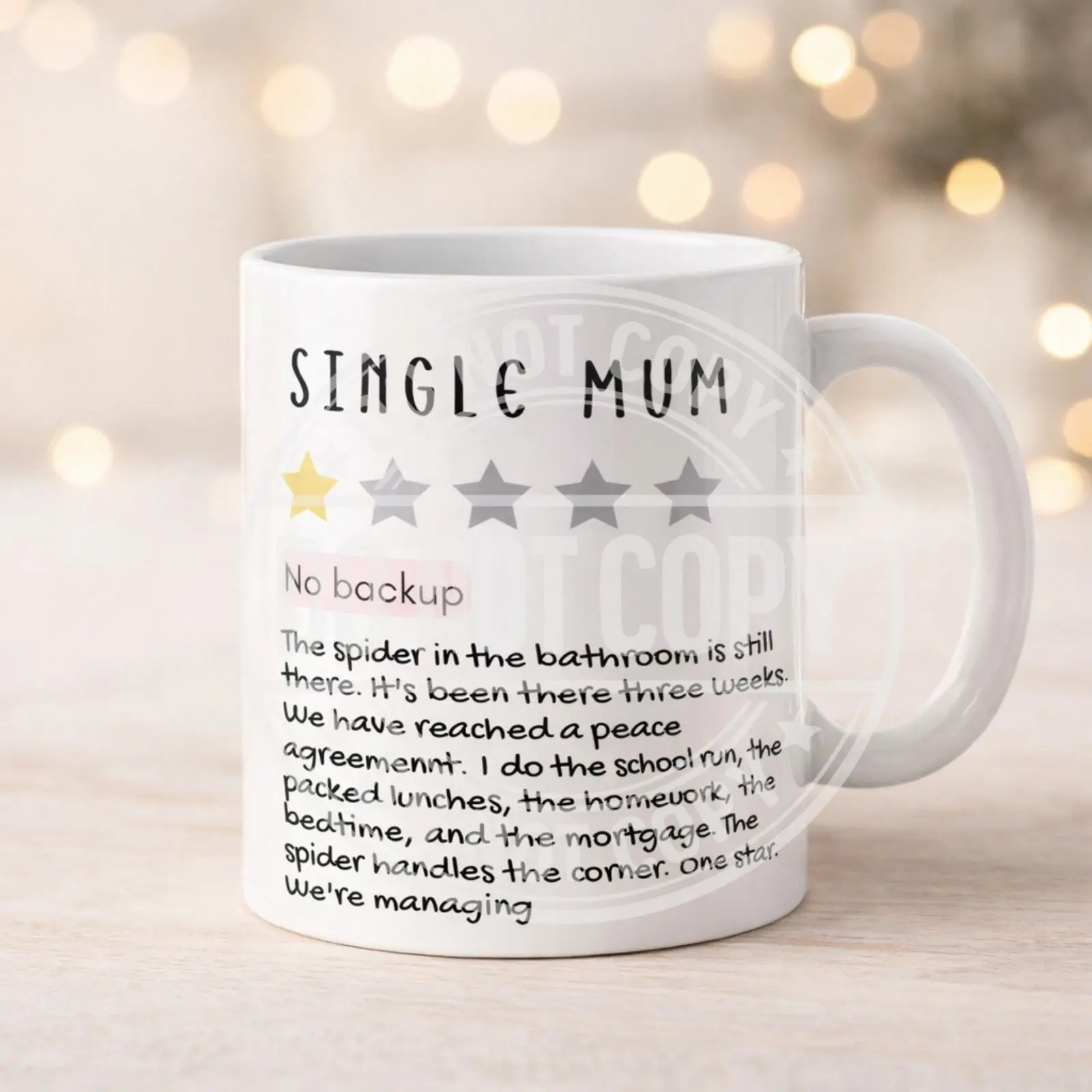 11oz Mum/single mum Mug 1 star review funny quote 7 designs available
