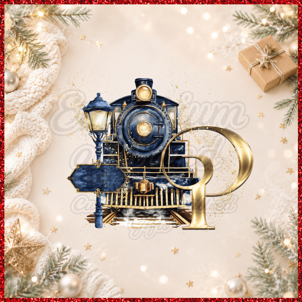 Personalised Initial Christmas Express Train Pyjamas – Blue