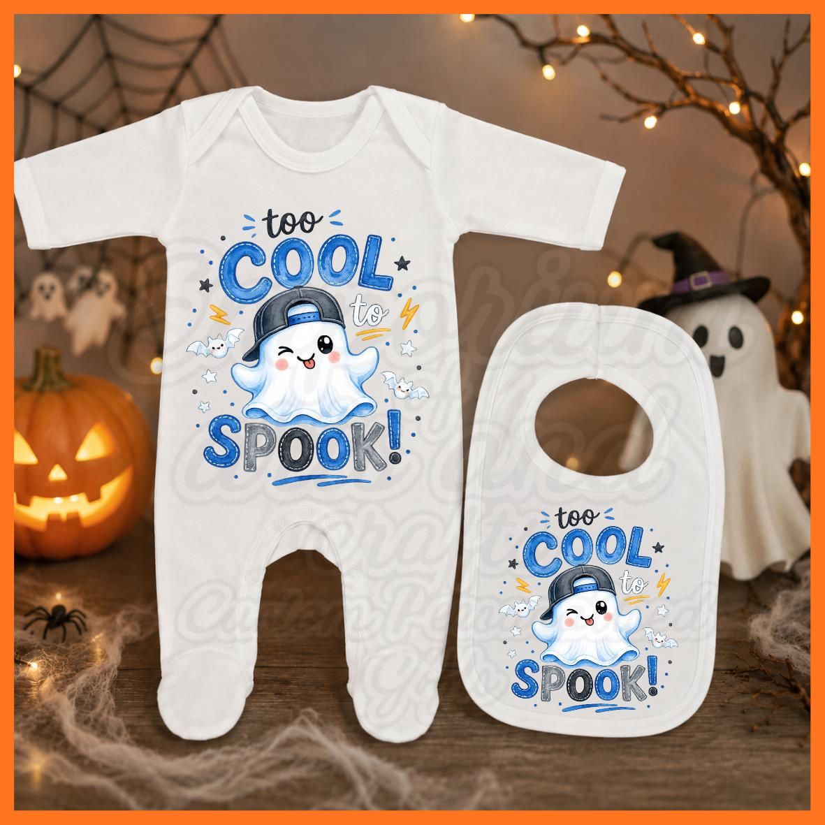 Halloween boo ghost design (Boy) baby all in one