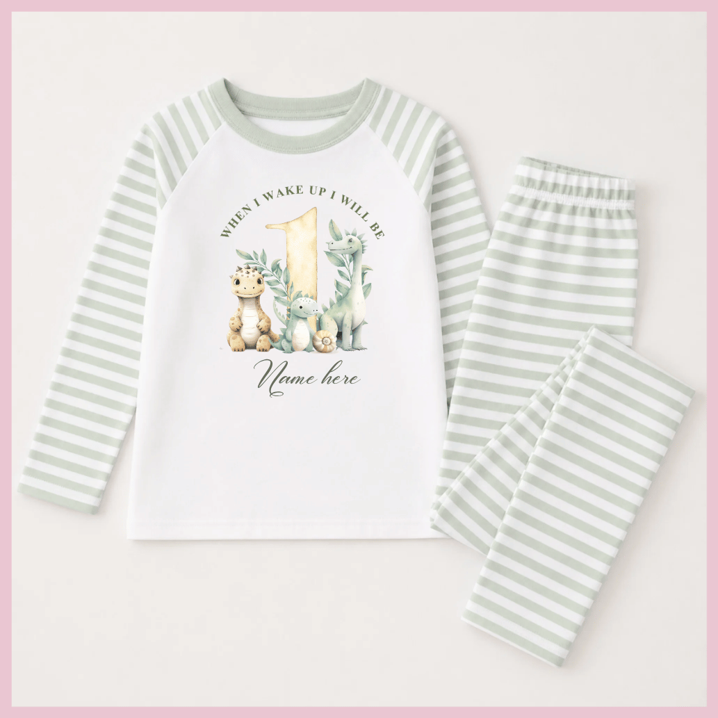 Personalised "When I Wake Up I Will Be..." Dinosaur Children's Pyjamas