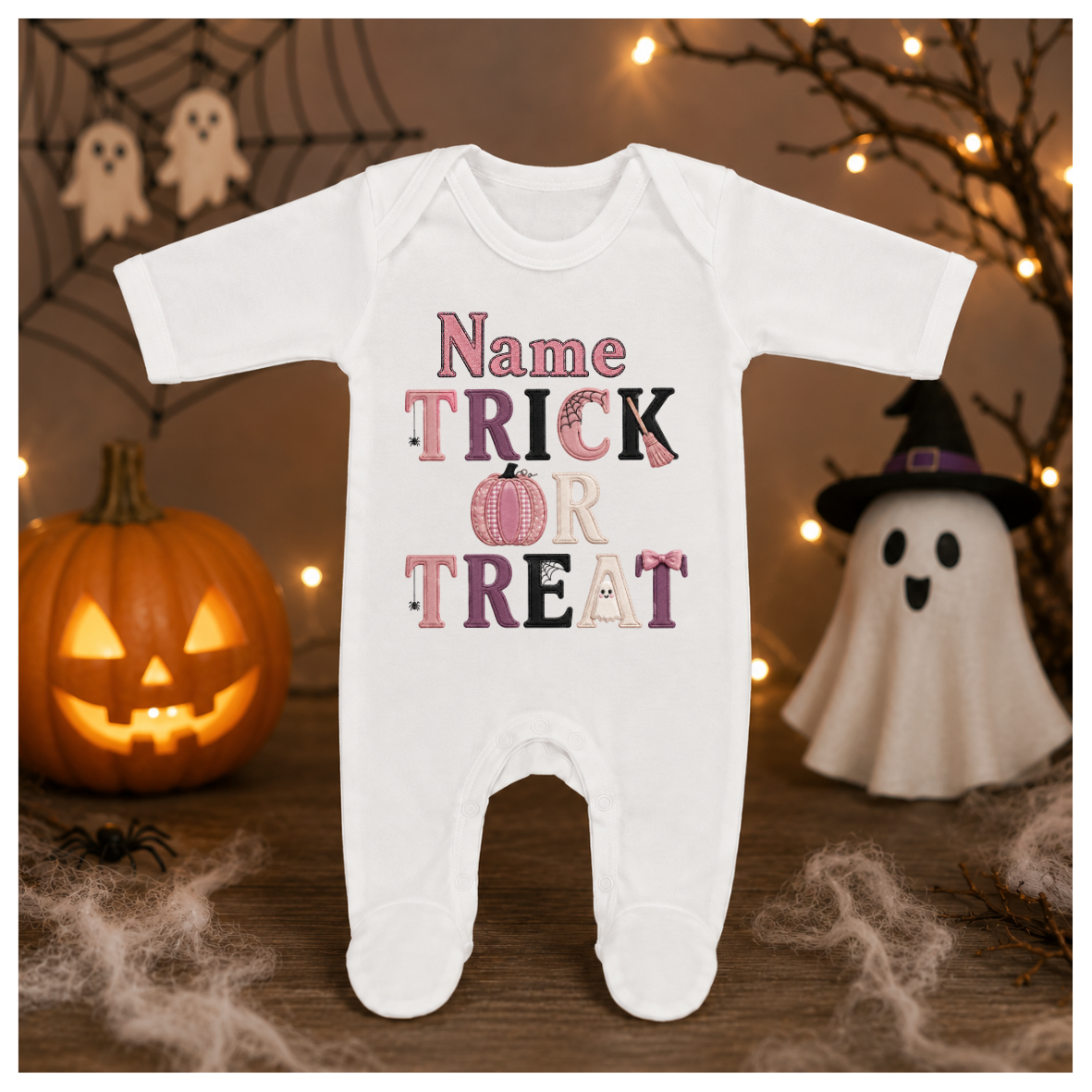 Personalised baby trick or treat all in one