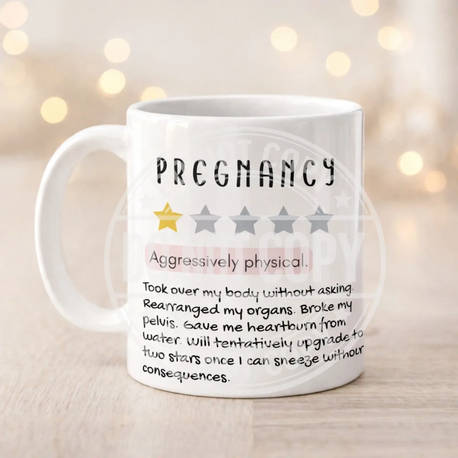 Funny Pregnancy Gift 11oz Mug Add Name 1 Star Review Design . 4 designs