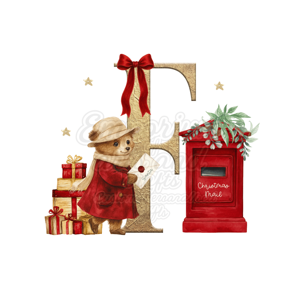 Personalised Christmas pyjamas letter bot alphabet bear