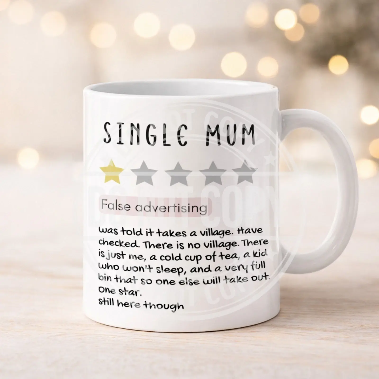 11oz Mum/single mum Mug 1 star review funny quote 7 designs available