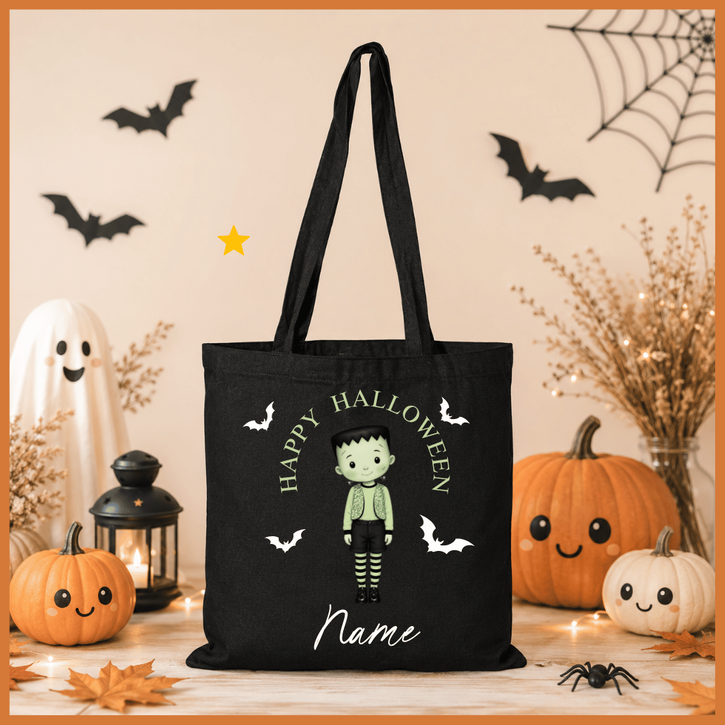 Personalised Halloween Tote Bag Frankenstein design