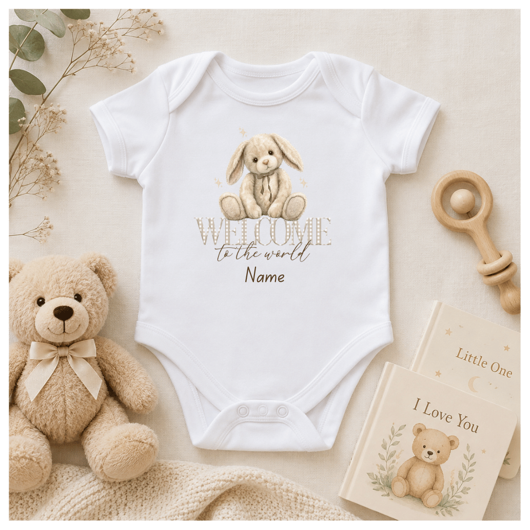 Personalised Baby Bodysuit | 100% Cotton Vest | Welcome to the World Baby