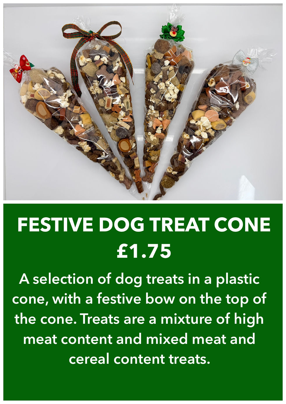 Festive dog treat cone
