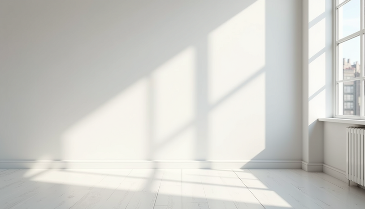 Eye-level view of freshly painted apartment wall in a New York City rental unit
