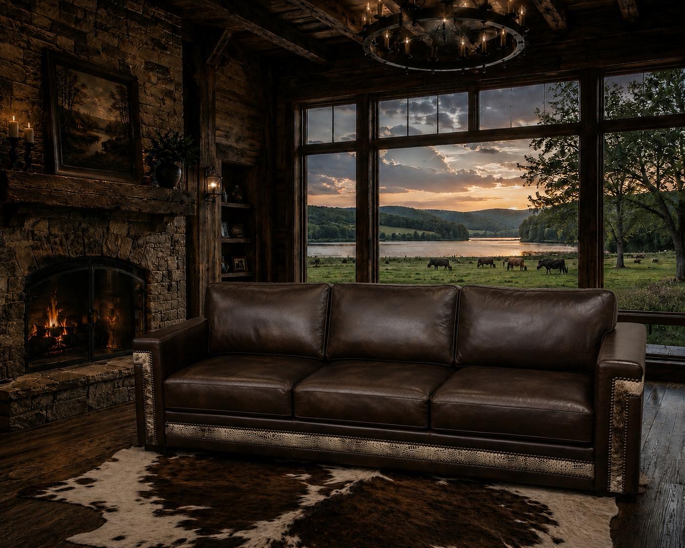 Leather & Cowhide Sofa