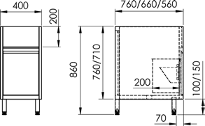 Modul s výklopným košom – nízky