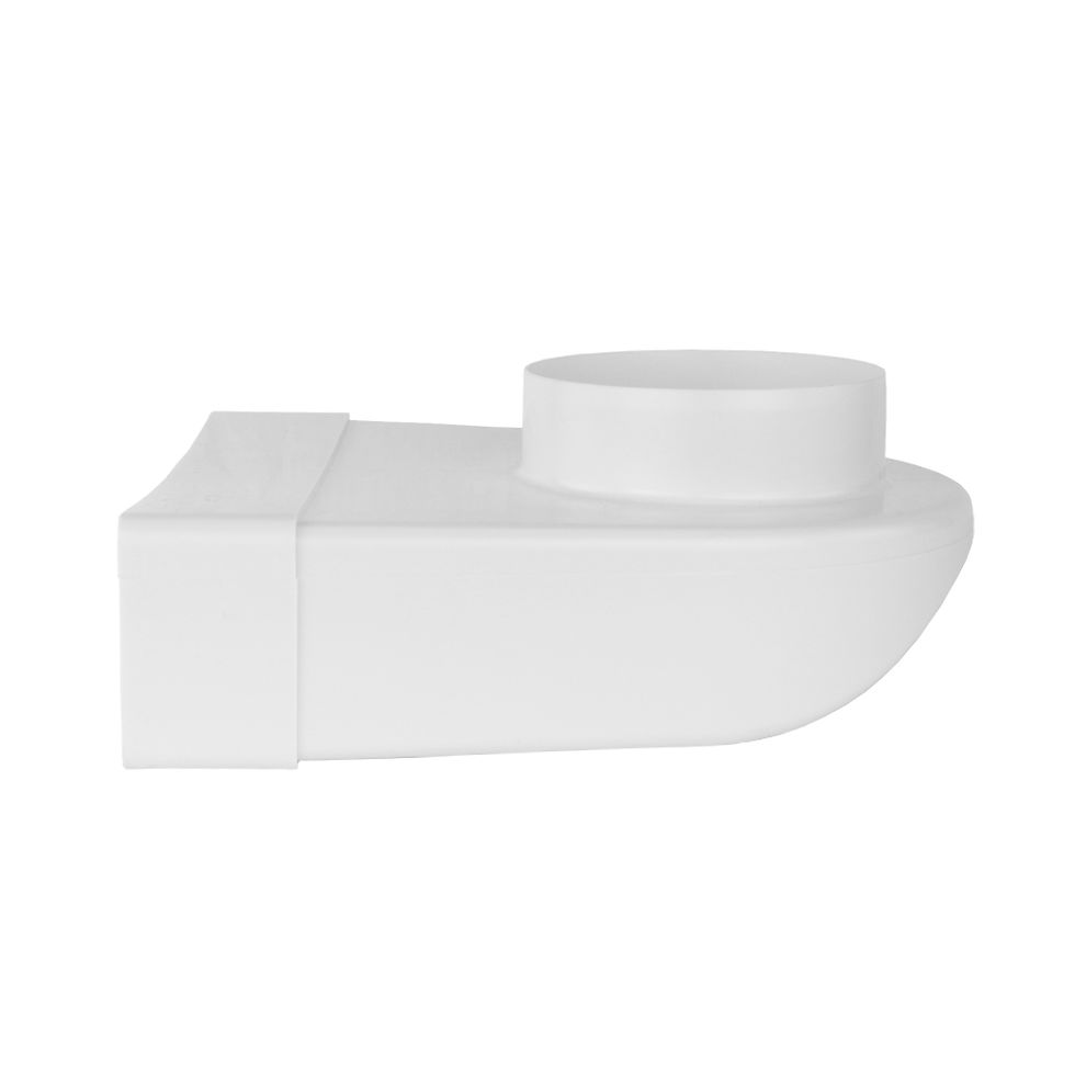 Miniatúra: Plastová redukcia 90° z okrúhleho na hranaté potrubie Ø 100 mm / 204x60 mm