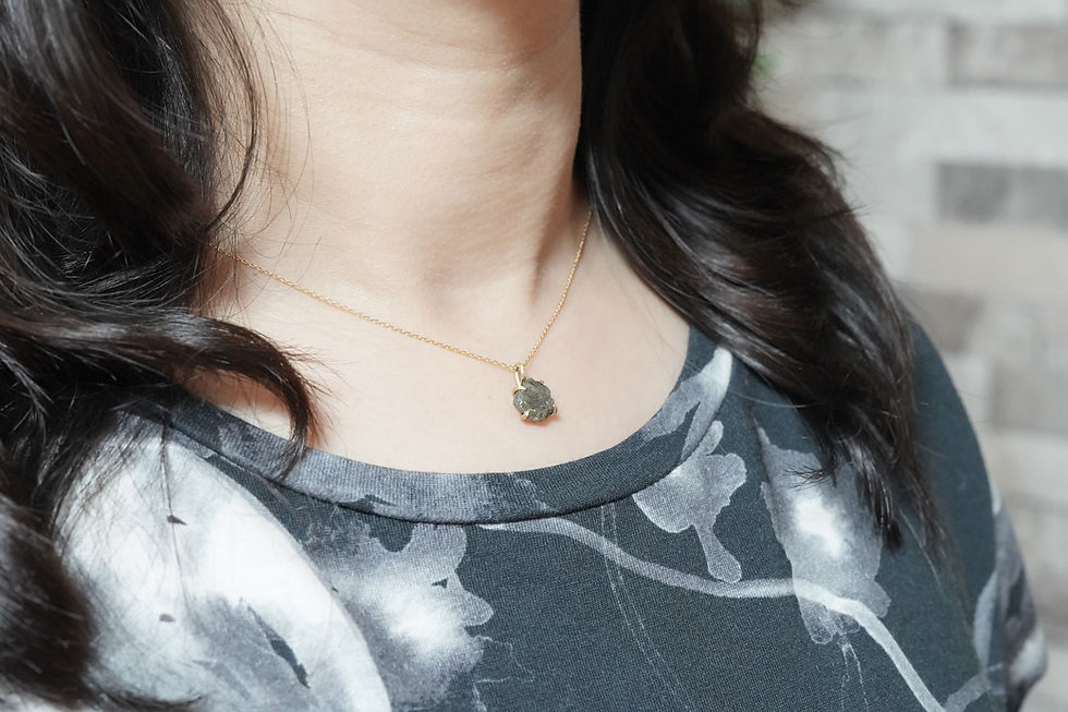 Thumbnail: K18YG "Natural Brilliance" Uncut (Rough) Natural Diamond Pendant
