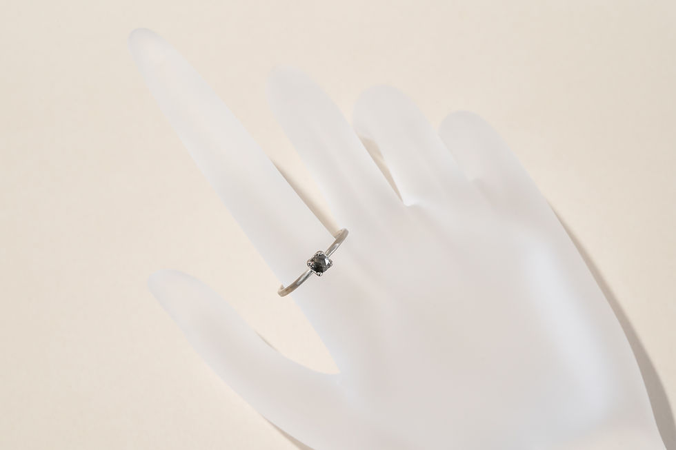 Thumbnail: K18WG Natural Color Rose Cut Diamond Ring
