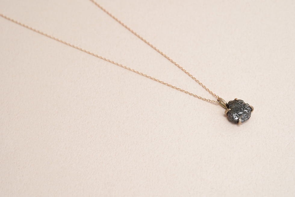 Thumbnail: K18YG "Natural Brilliance" Uncut (Rough) Natural Diamond Pendant