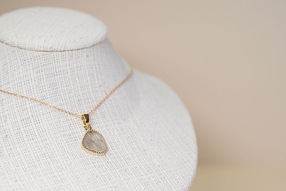 Thumbnail: K18 YG sliced diamond pendant