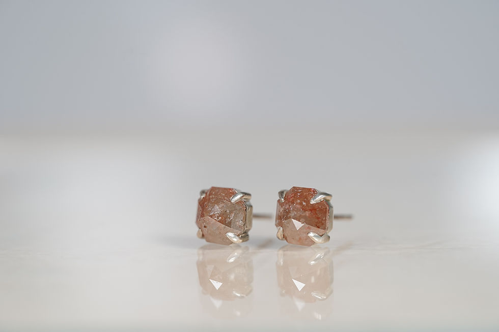 サムネイル： オクタゴンローズカット天然ダイヤモンド ピアス | SILVER