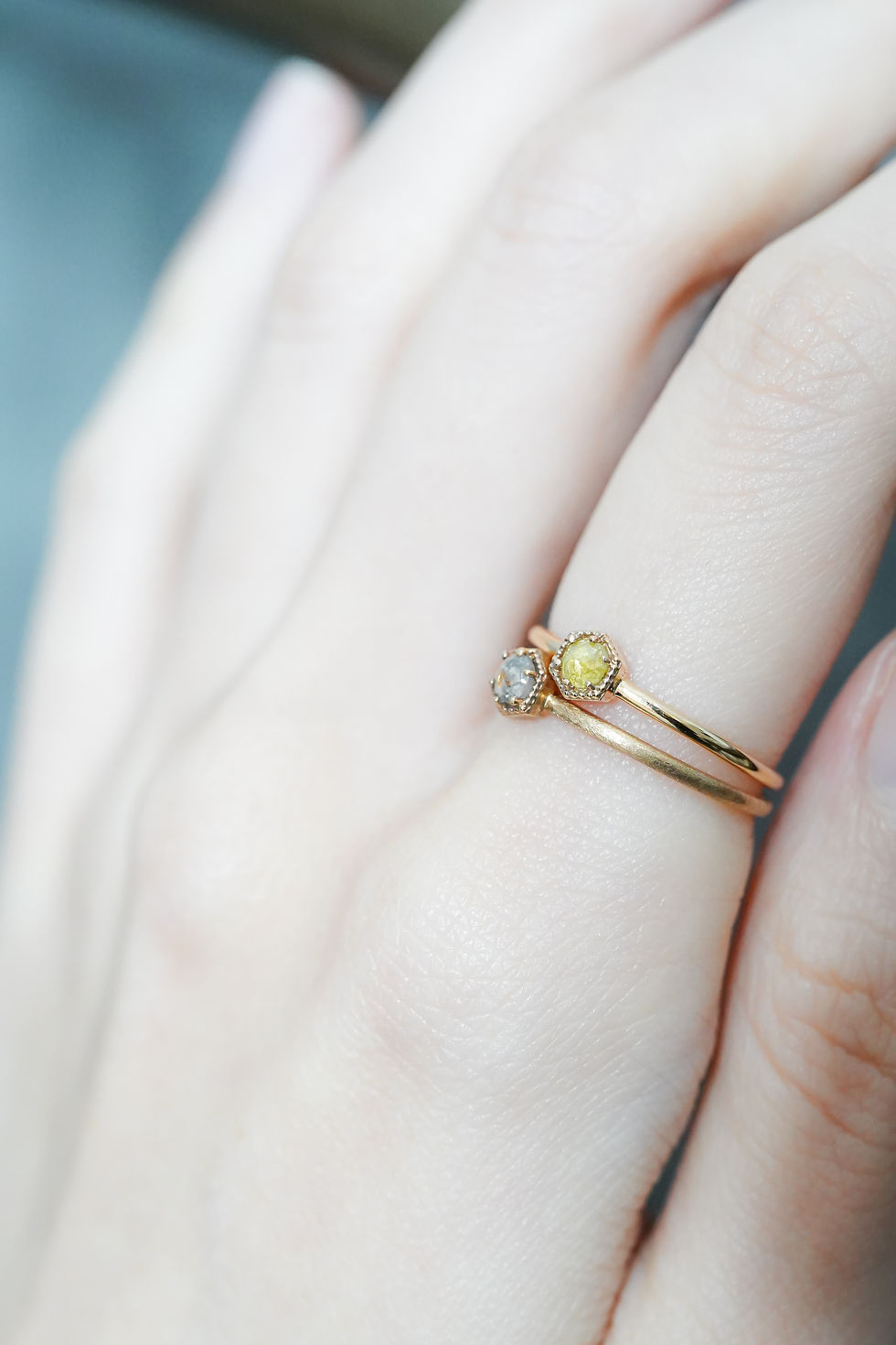 Thumbnail: K10YG Natural Color Rose Cut Diamond Ring