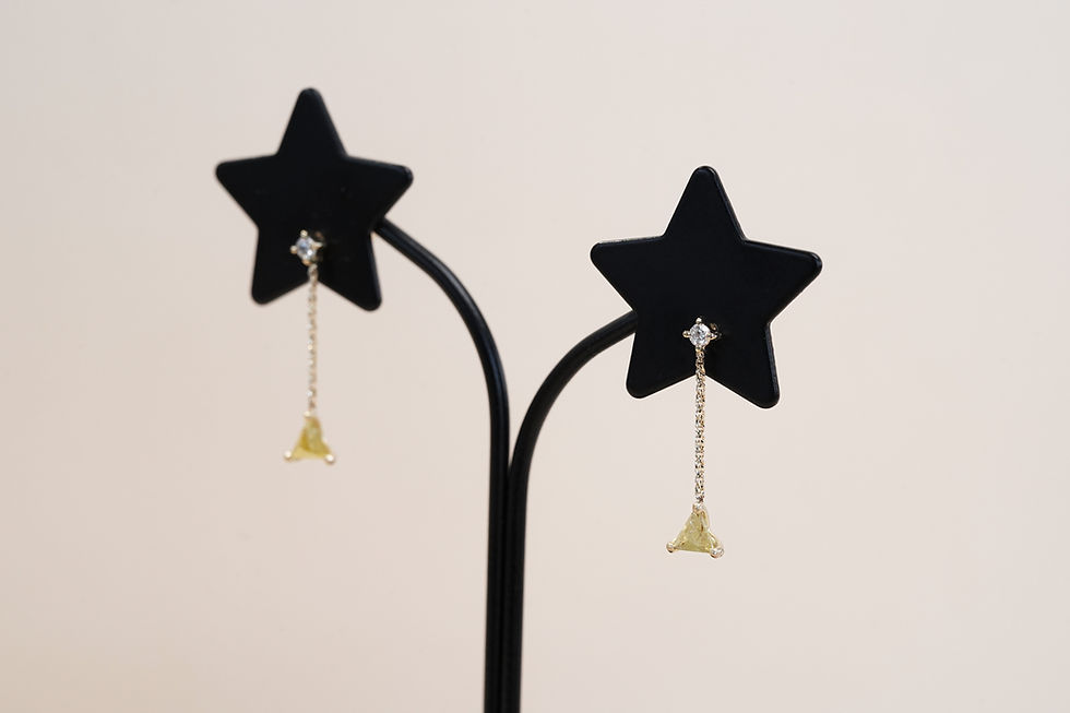 Thumbnail: K18YG Triangle Diamond Earrings