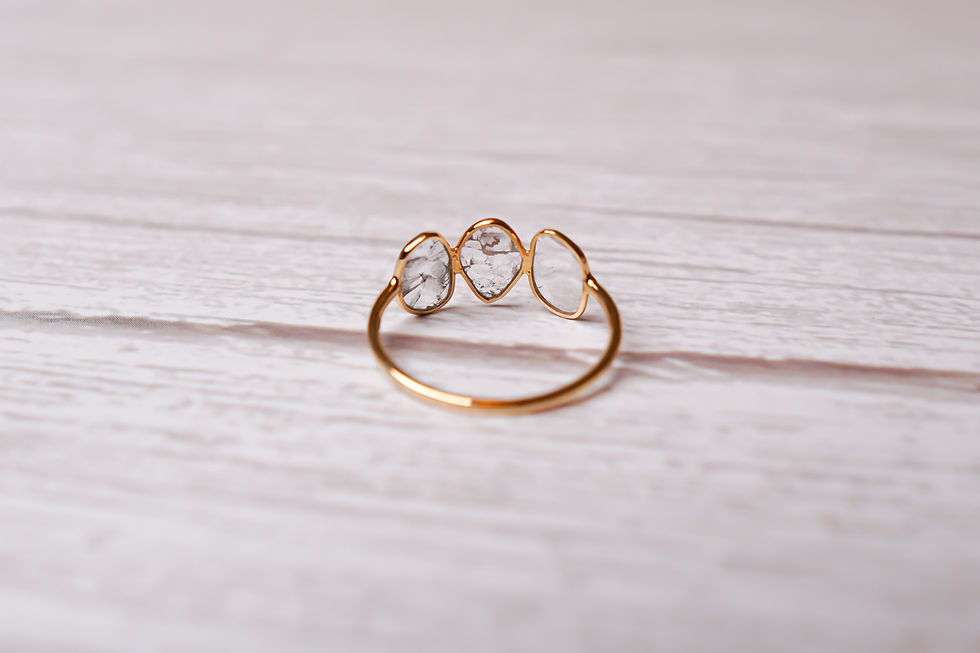 Thumbnail: K18 YG sliced diamond ring