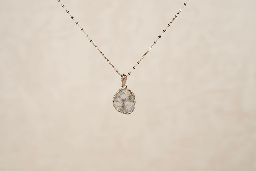 Thumbnail: K18YG "Beauty in its Purest Form" Natural Slice Diamond Pendant