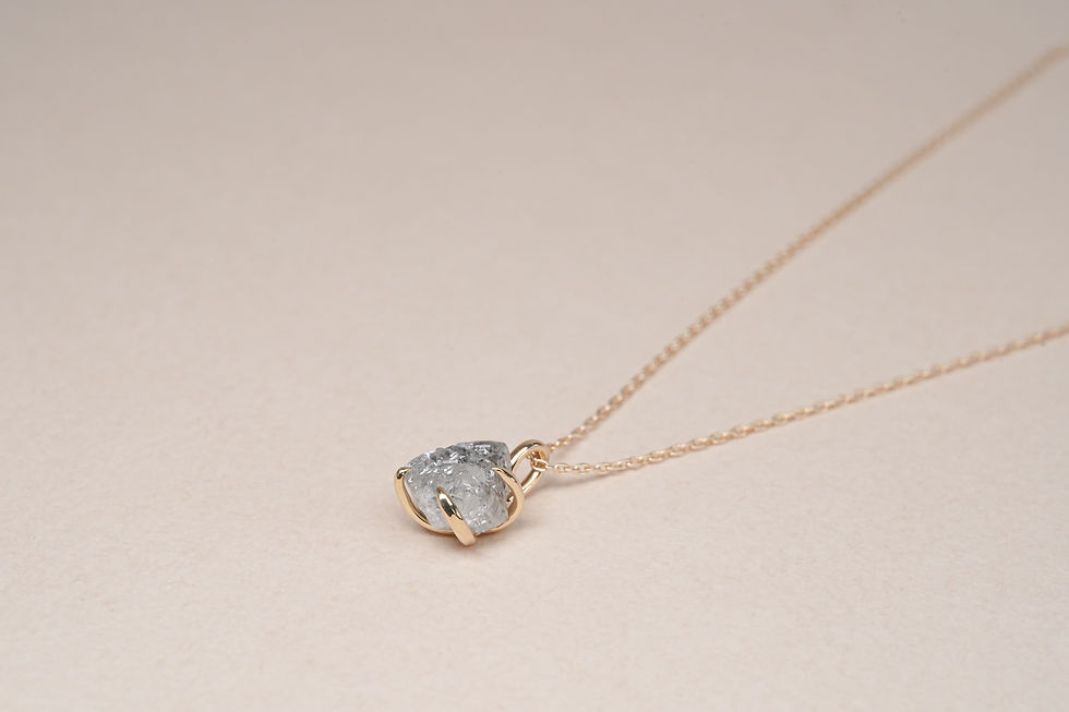 Thumbnail: K18YG Natural uncut diamond pendant