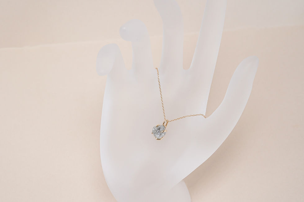 Thumbnail: K18YG Natural uncut diamond pendant
