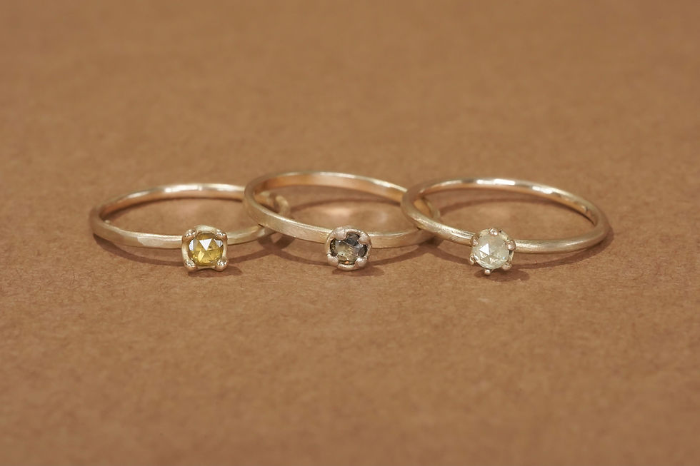 Thumbnail: K18YG Natural Color Rose Cut Diamond Ring