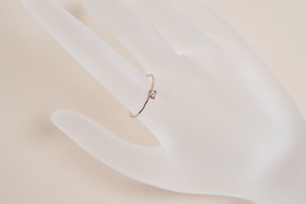 Thumbnail: K10PG Natural Color Rose Cut Diamond Ring